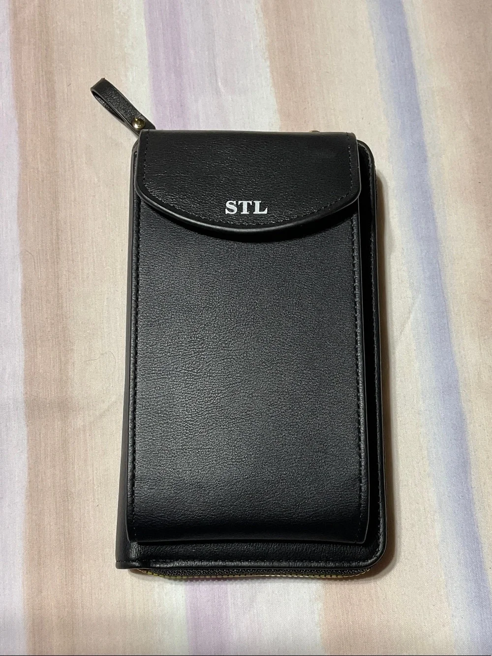 STL Black Leather Clutch